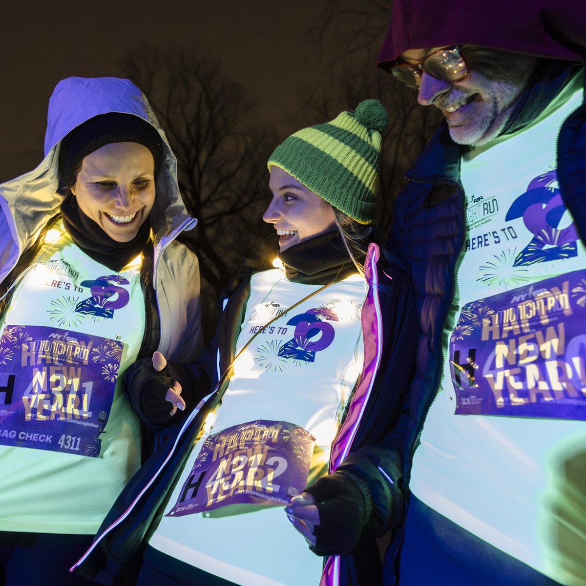 Runners at the 2025 NYRR Midnight Run