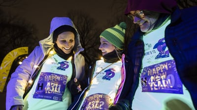 Runners at the 2025 NYRR Midnight Run