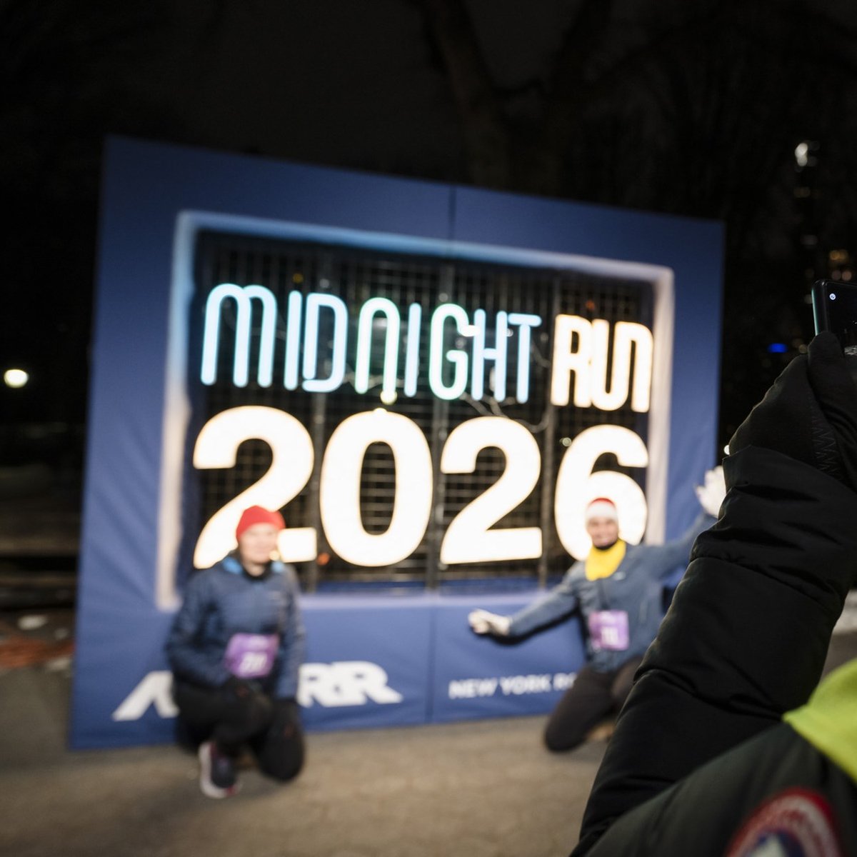 Runners at the 2025 NYRR Midnight Run