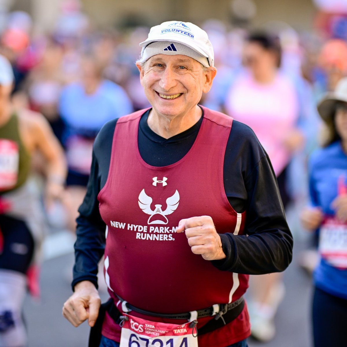 Runner smiling at camera