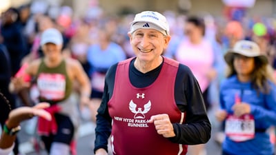 Runner smiling at camera