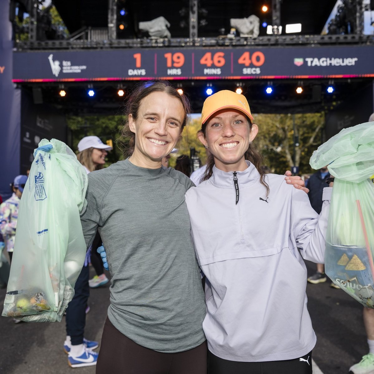 Plogging event as part of TCS New York City Marathon race week