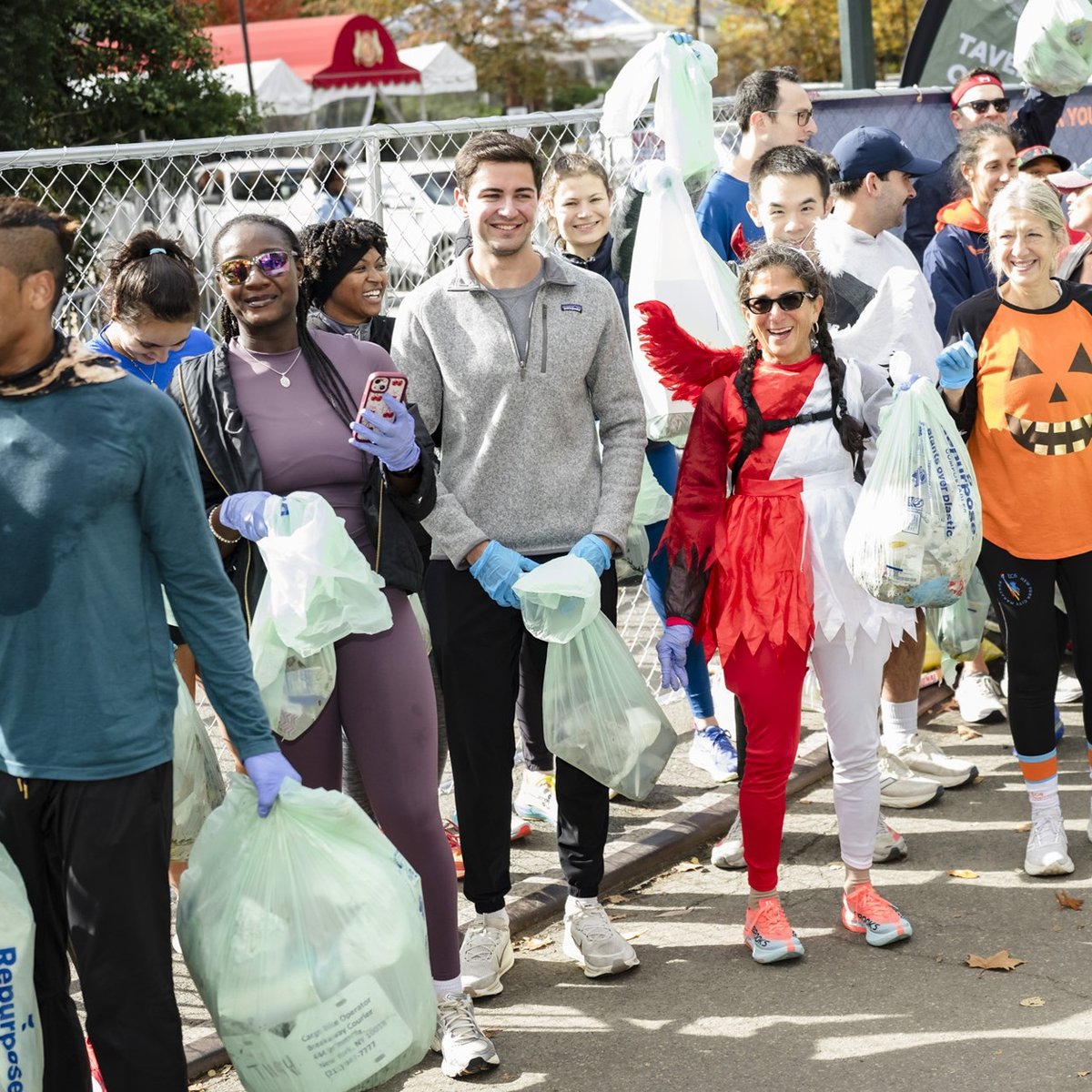 Plogging event as part of TCS New York City Marathon race week