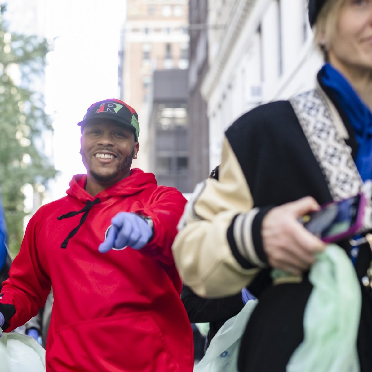 Plogging event as part of TCS New York City Marathon race week