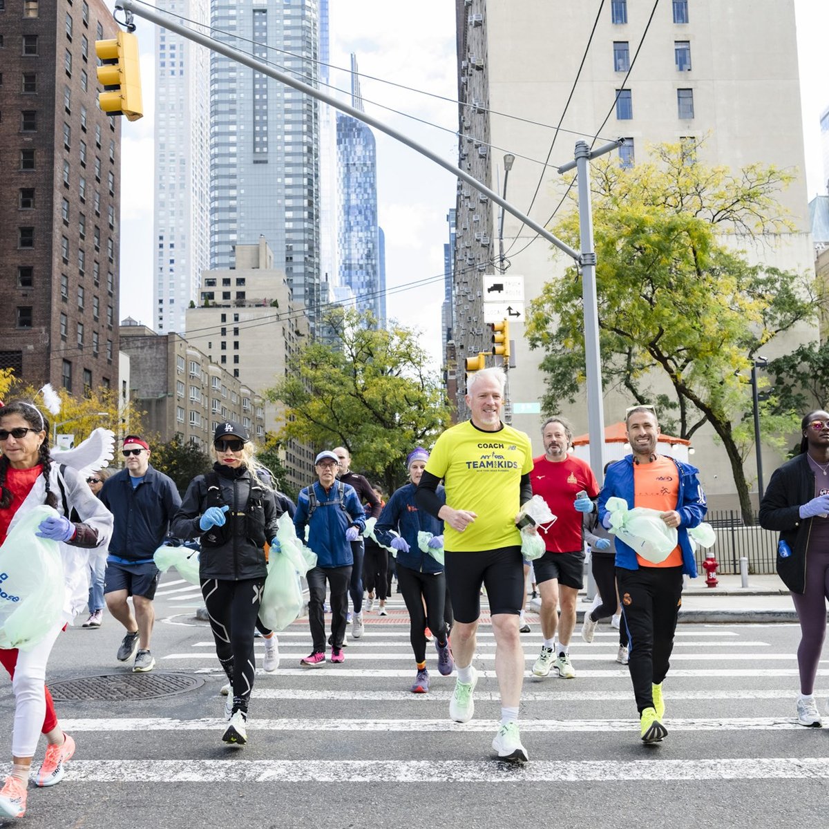 Plogging event as part of TCS New York City Marathon race week
