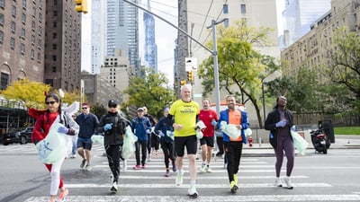 Plogging event as part of TCS New York City Marathon race week