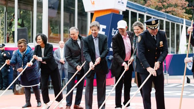 2025 TCS New York City Marathon Blue Line Painting