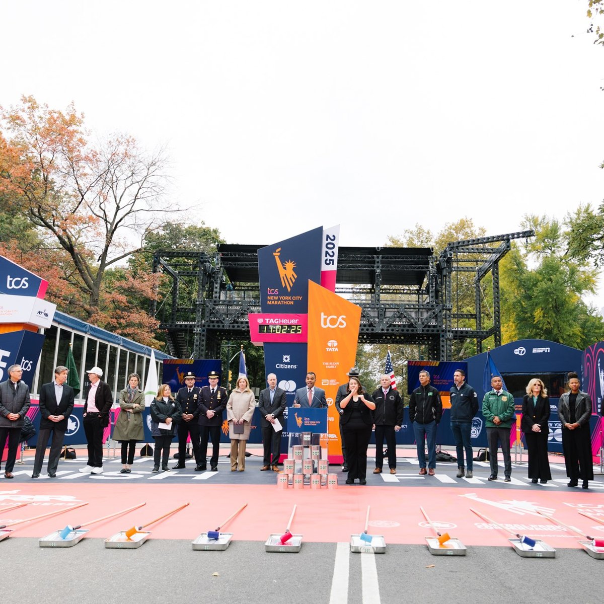 2025 TCS New York City Marathon Blue Line Painting