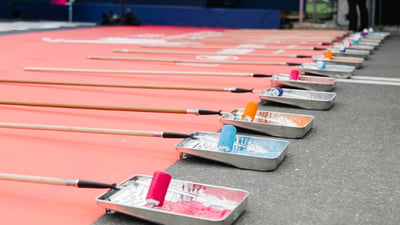 2025 TCS New York City Marathon Blue Line Painting