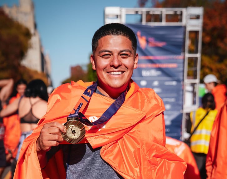 Carlos sweepstakes winner at the TCS New York City Marathon