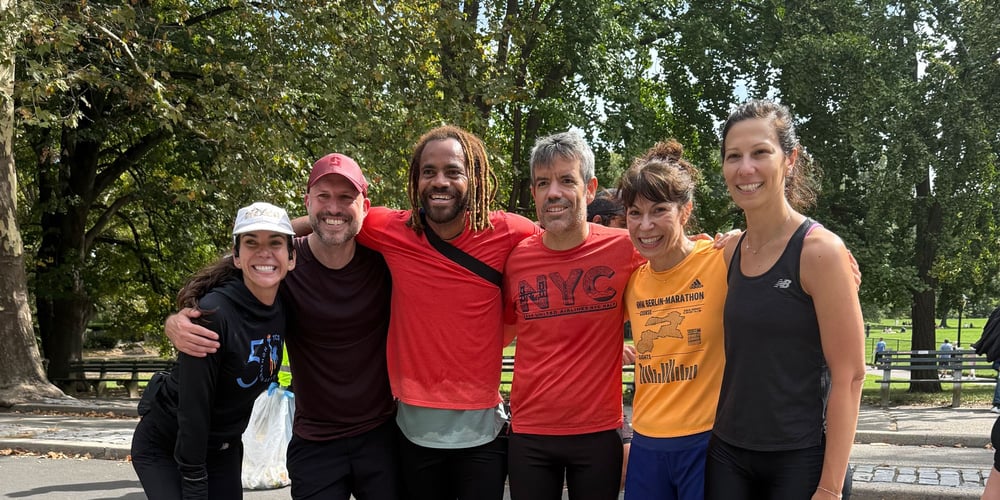 Roberto Mandje in Central Park with other runners in 2025