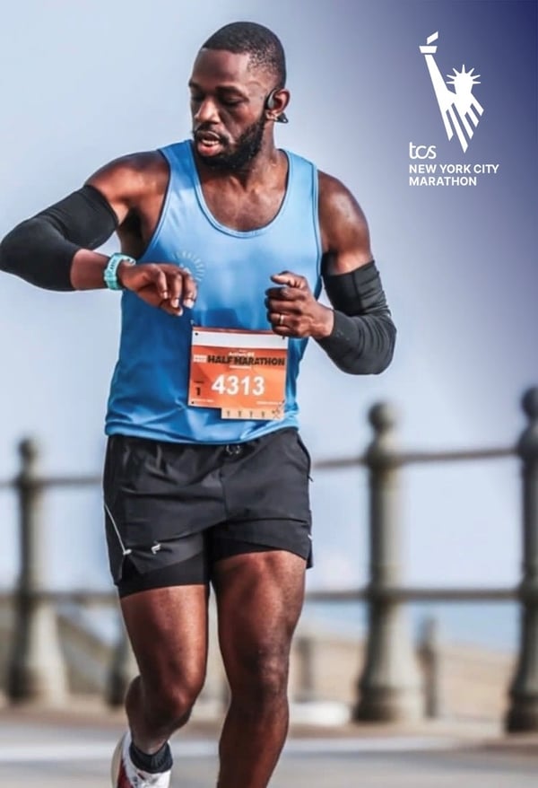 Team Inspire member Ayo Akinmoladun running a half marathon