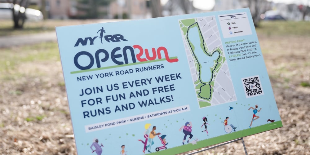 Open Run sign at Baisley Pond Park