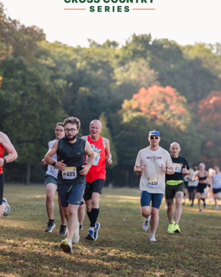 Runners running at the park