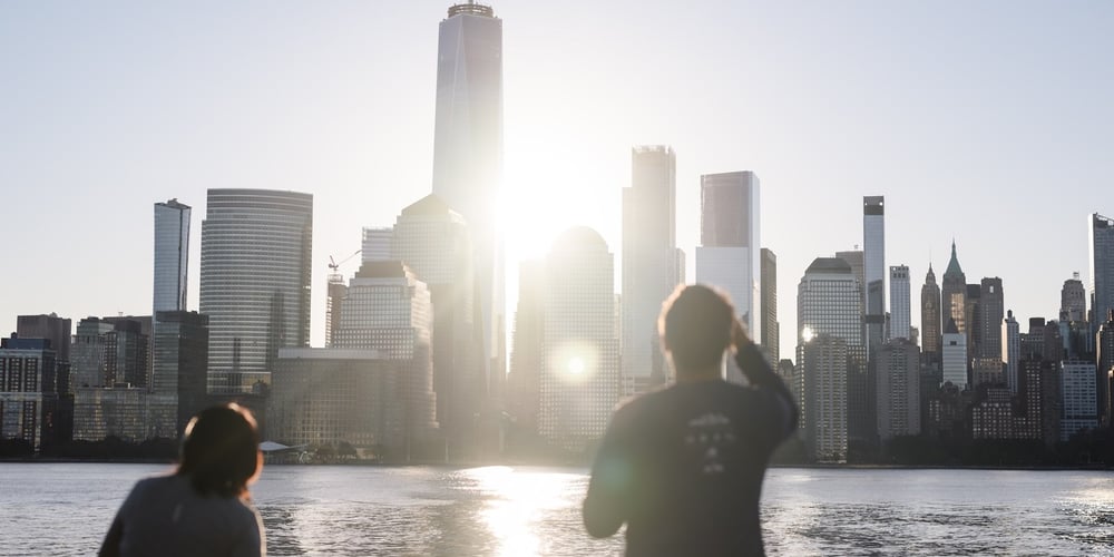 View of One World Trade Center from Jersey City