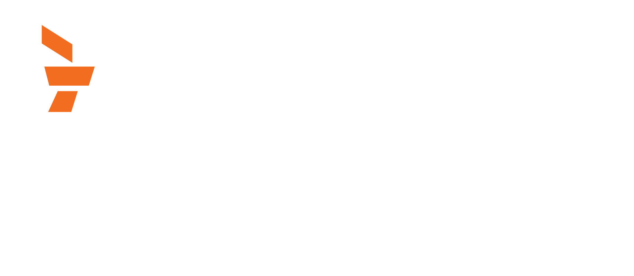 NYRR On the move logo with white letters orange torch