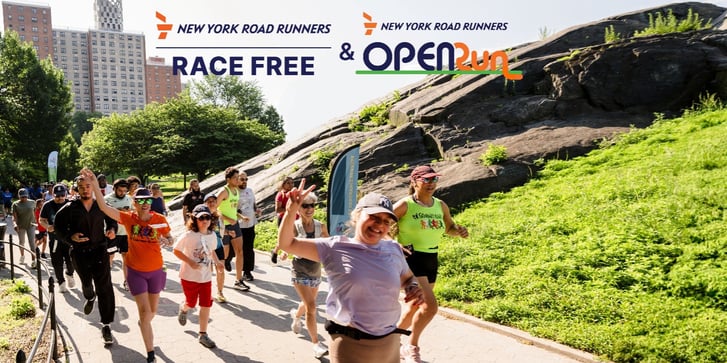 NYRR Race Free and NYRR Open Run logo lockup