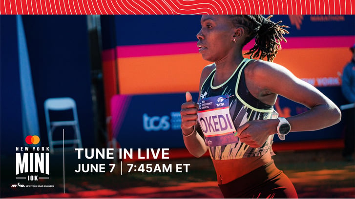 Lokedi running the Mastercard New York Mini 10K