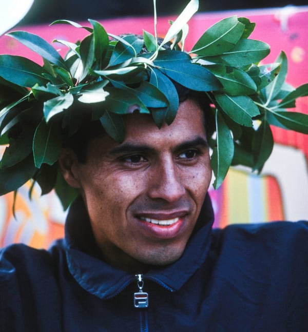 German Silva in 1994 after his New York City Marathon win