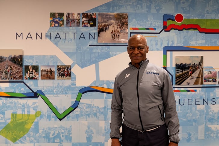Volunteer Hall of Fame Inductee Robert Moore at the NYRR office.