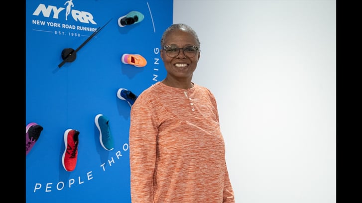 Volunteer Hall of Fame Inductee Darnley Simon at the NYRR office.