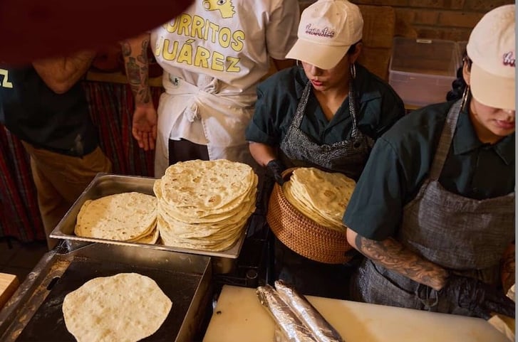 Flour tortillas at Los Burritos Juarez