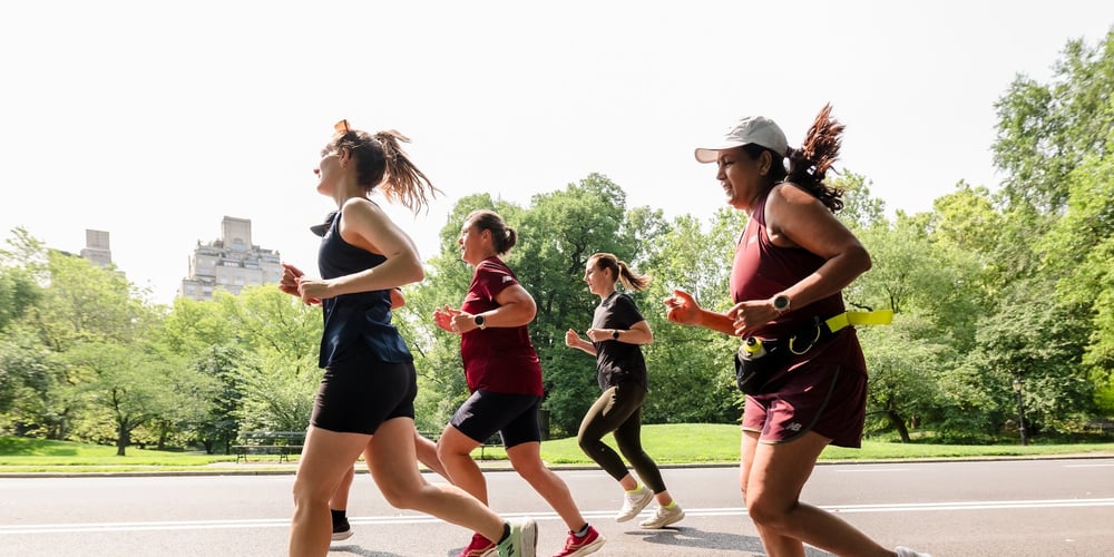 Runners during a Group Training workout.