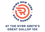 Rising NYRR at the NYRR Grete's Great Gallop 10K logo logo