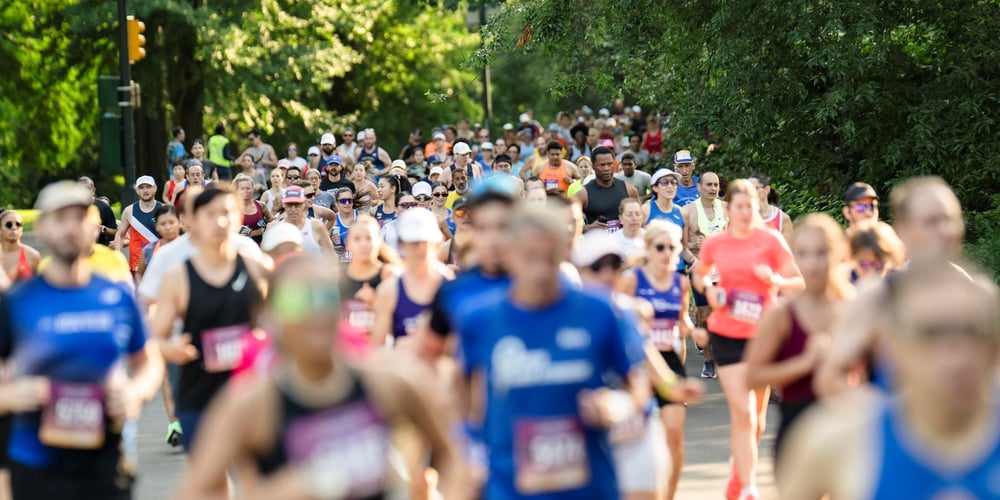 Runners on course at NYRR Team Champs.