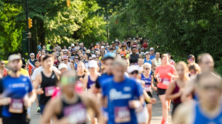 Runners on course at NYRR Team Champs.