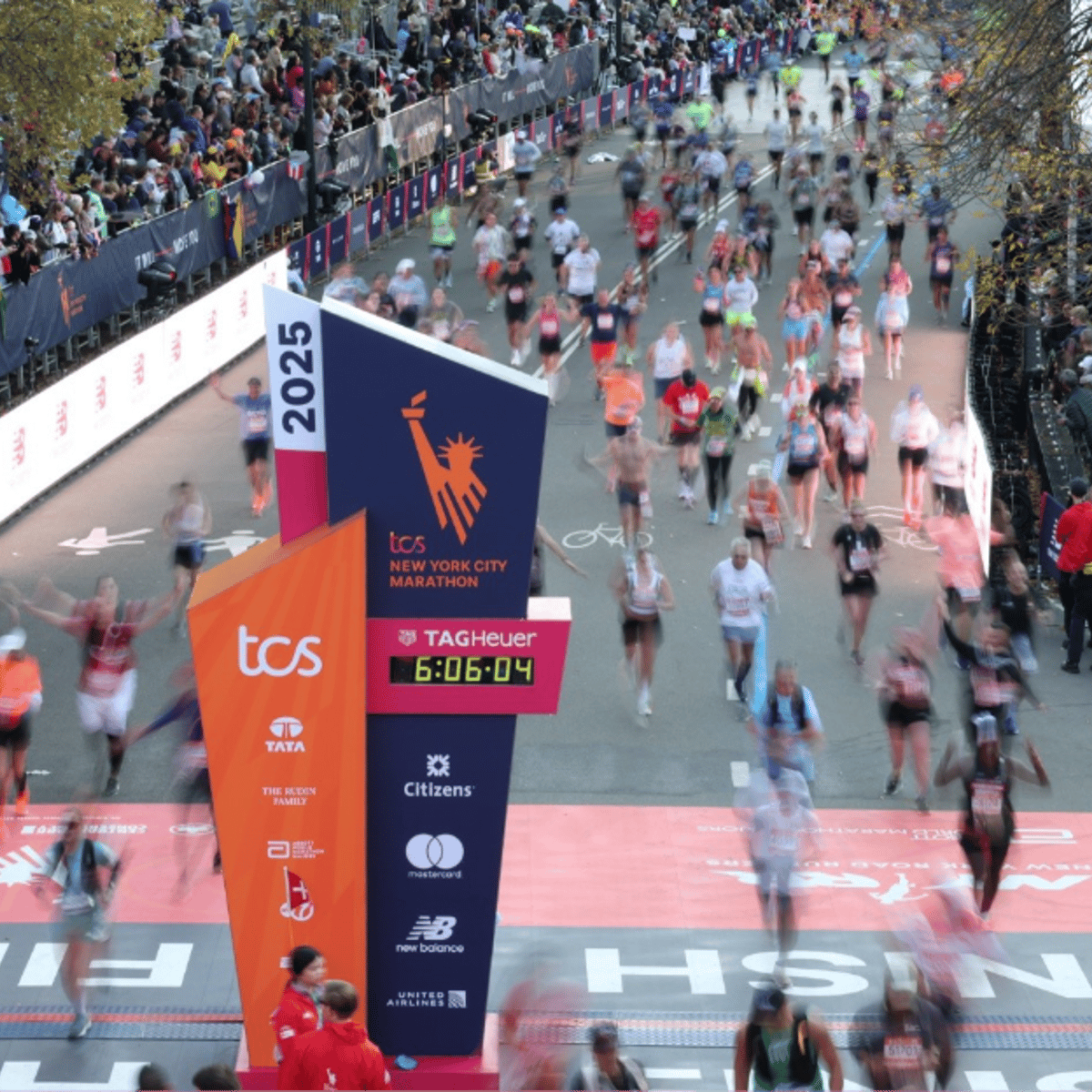 TCS New York City Finish Line with Blurred Runners