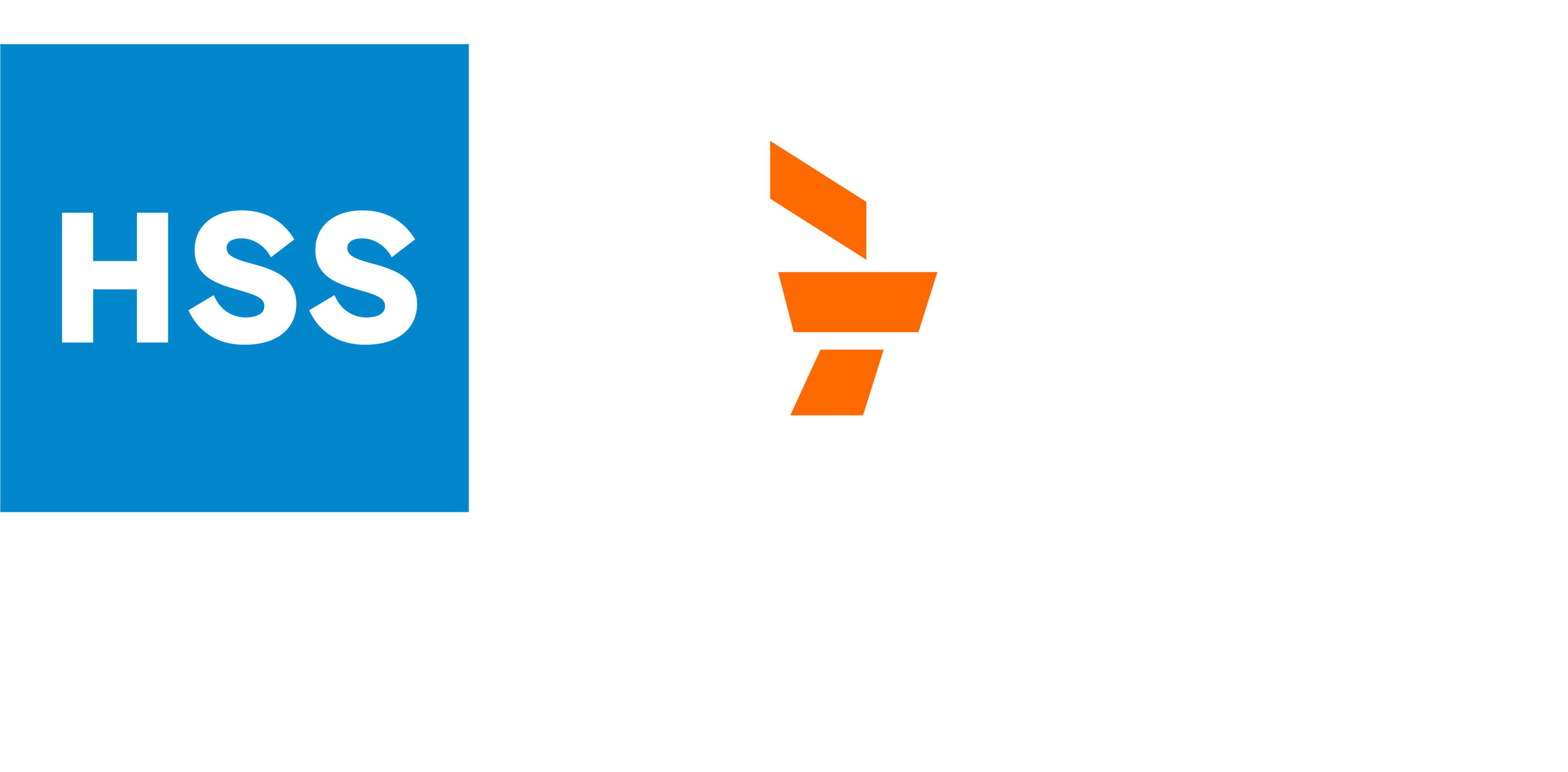 HSS and NYRR lockup, Official Hospital, white text