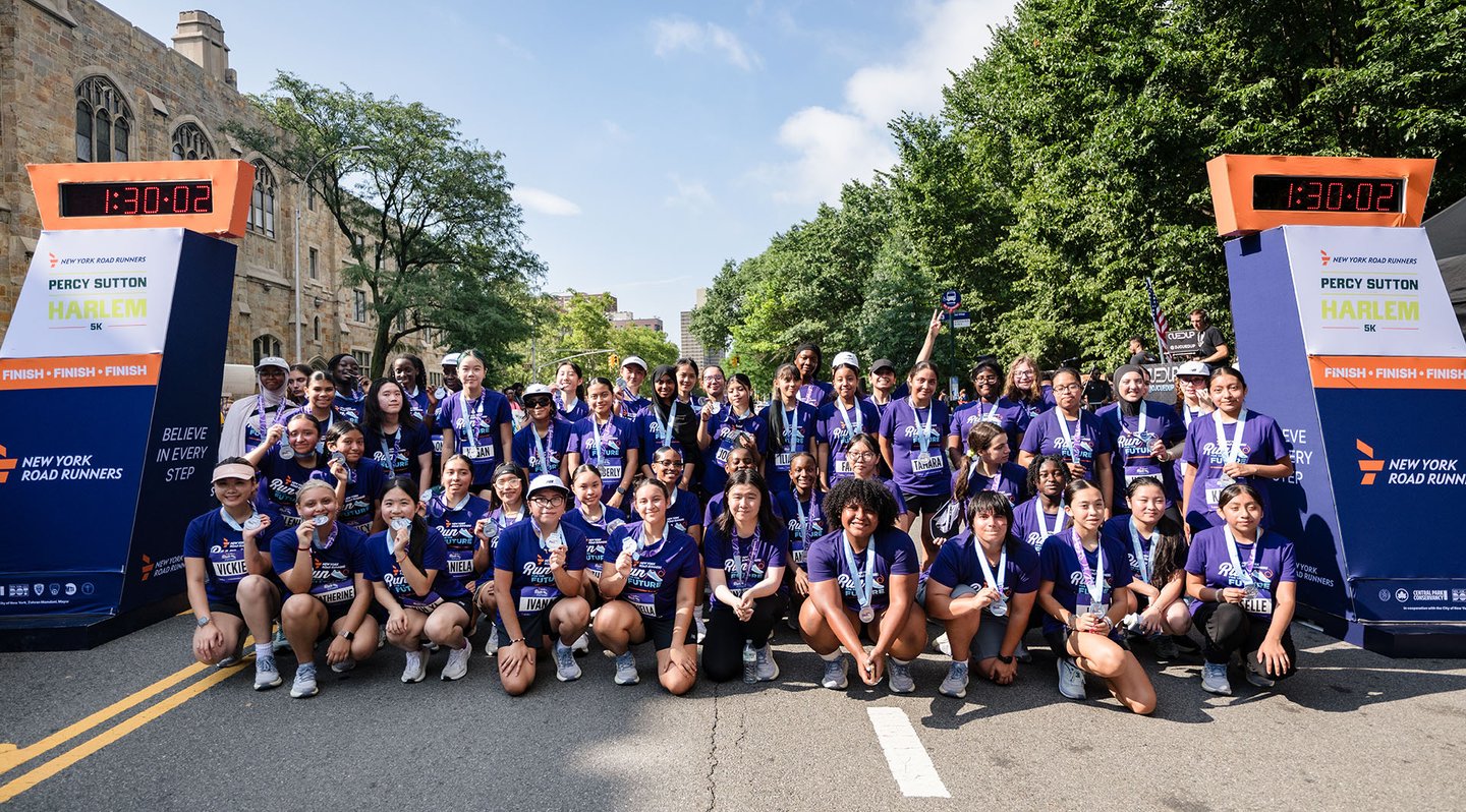 run for the future finishers at the Percy Sutton finish line