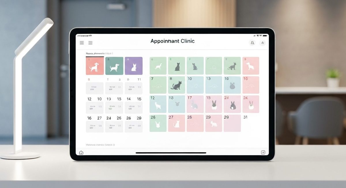 A vet clinic reception with an AI system handling after-hours calls