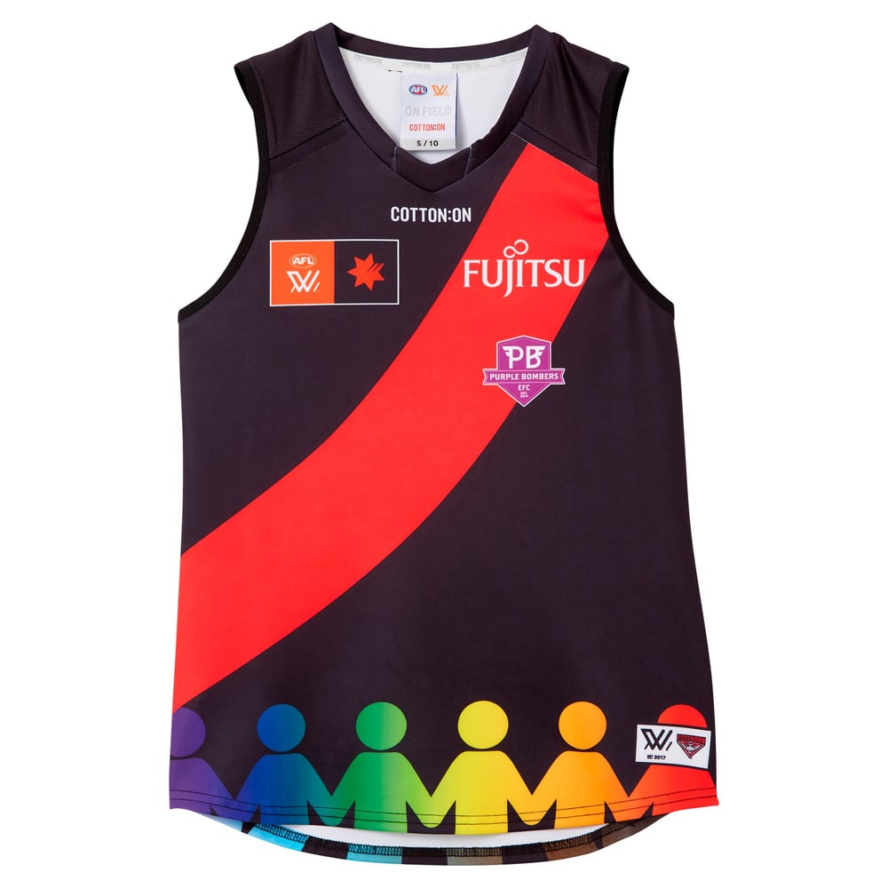 Women's Essendon Bombers 2024 Third AFLW Pride Guernsey