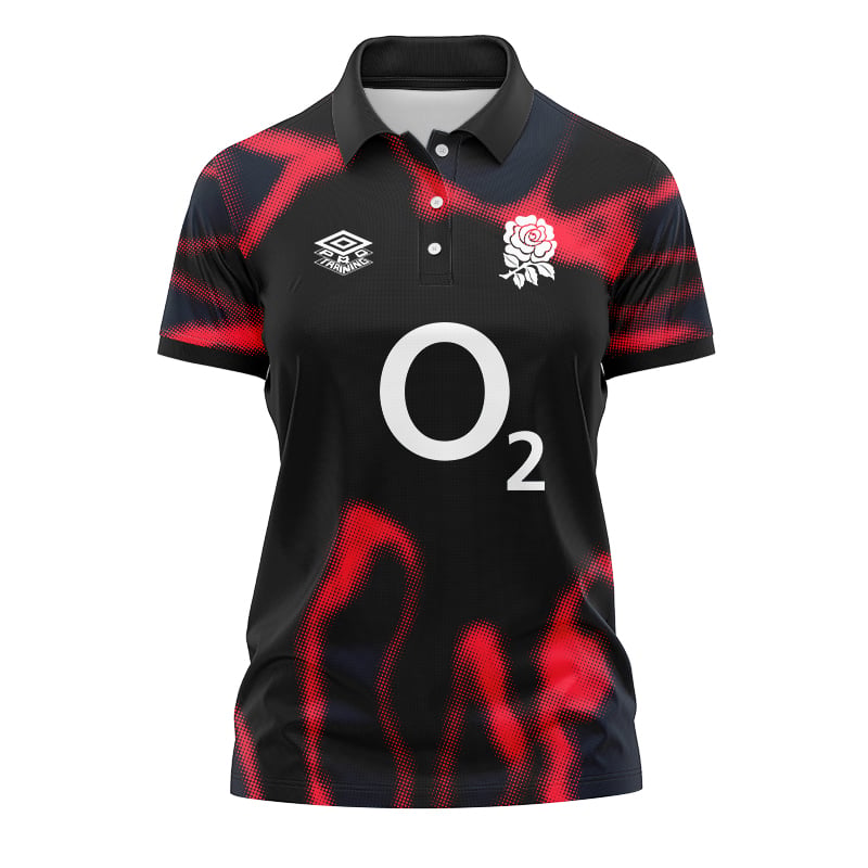 Women's England Rugby 2024/25 Third Warm Up Polo Shirt - Heatmap