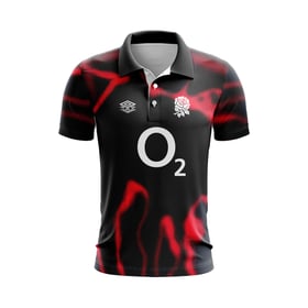 Men's England Rugby 2024/25 Third Warm Up Polo Shirt - Heatmap