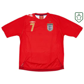 Männer England 2006/08 Auswärts Retro Shirt Beckham #7