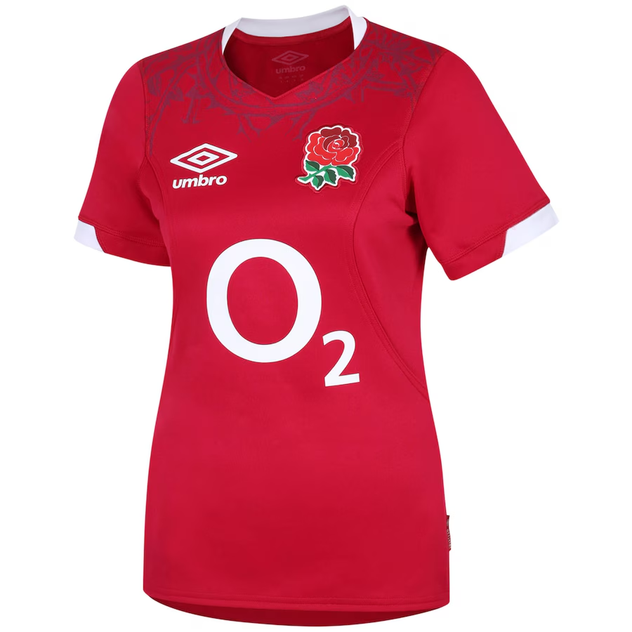 Women's England Rugby 2024/25 Third Red Roses Warm Up Shirt - Red