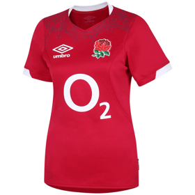 Women's England Rugby 2024/25 Third Red Roses Warm Up Shirt - Red