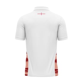 Men's England Rugby 2024/25 Third Warm Up Polo Shirt - White