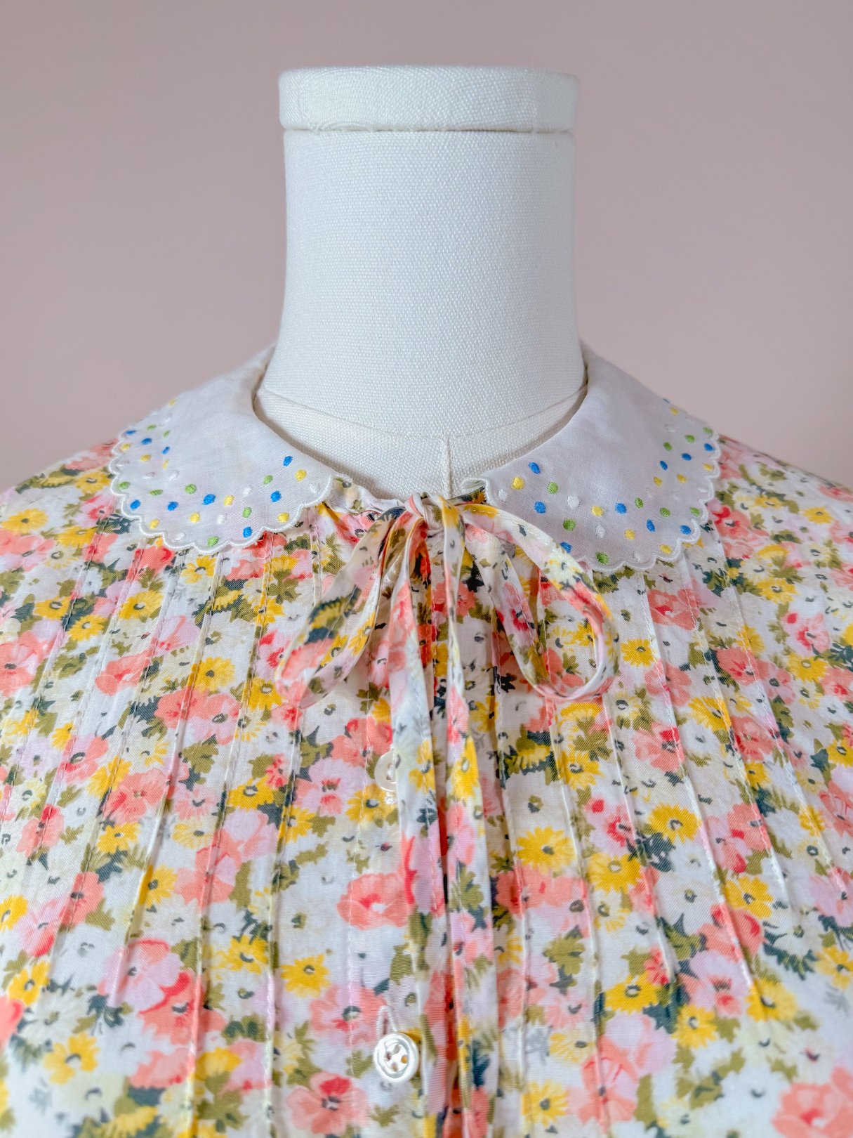 Floral Cotton Peter Pan Collar Dress