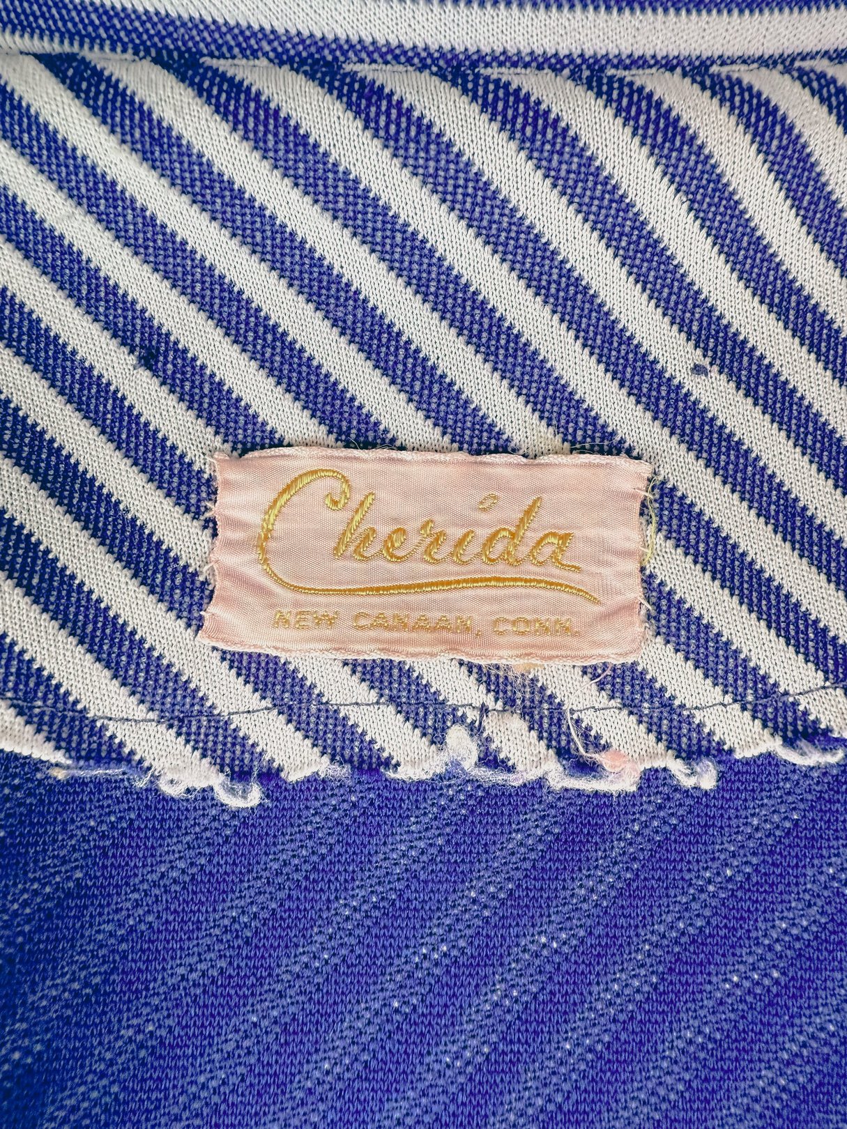 Navy blue 1960s women's Rue de Swing Jacket with a Cherida label.