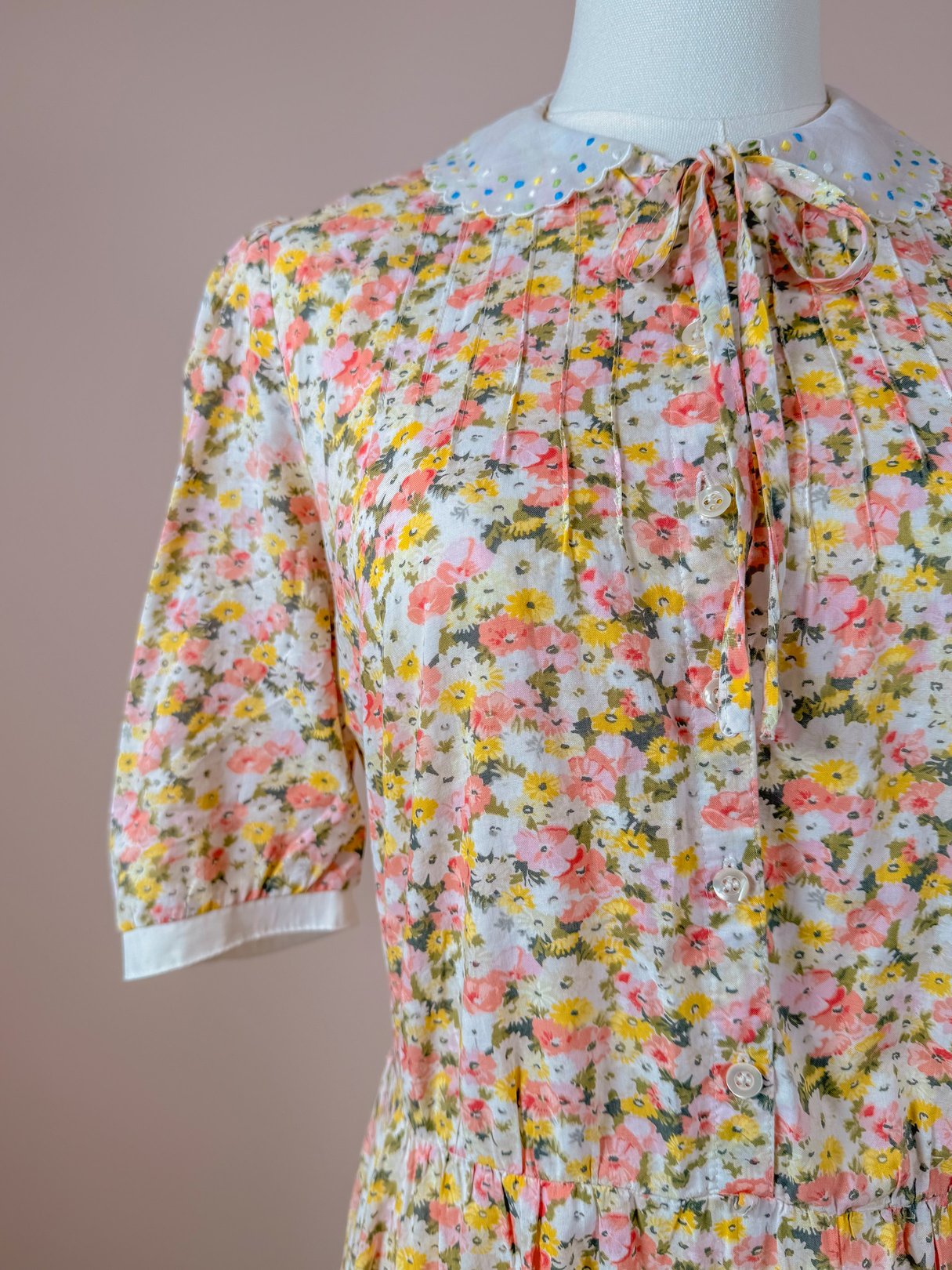 Floral Cotton Peter Pan Collar Dress