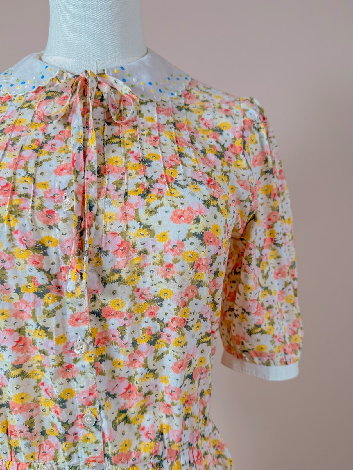 Floral Cotton Peter Pan Collar Dress