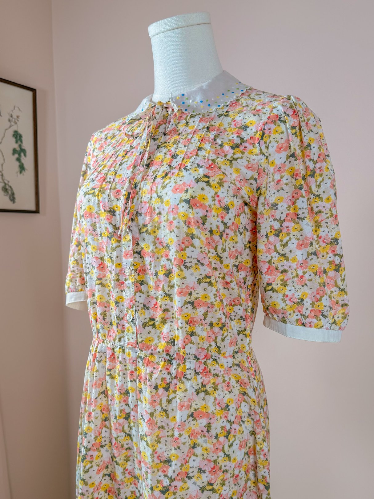 Floral Cotton Peter Pan Collar Dress