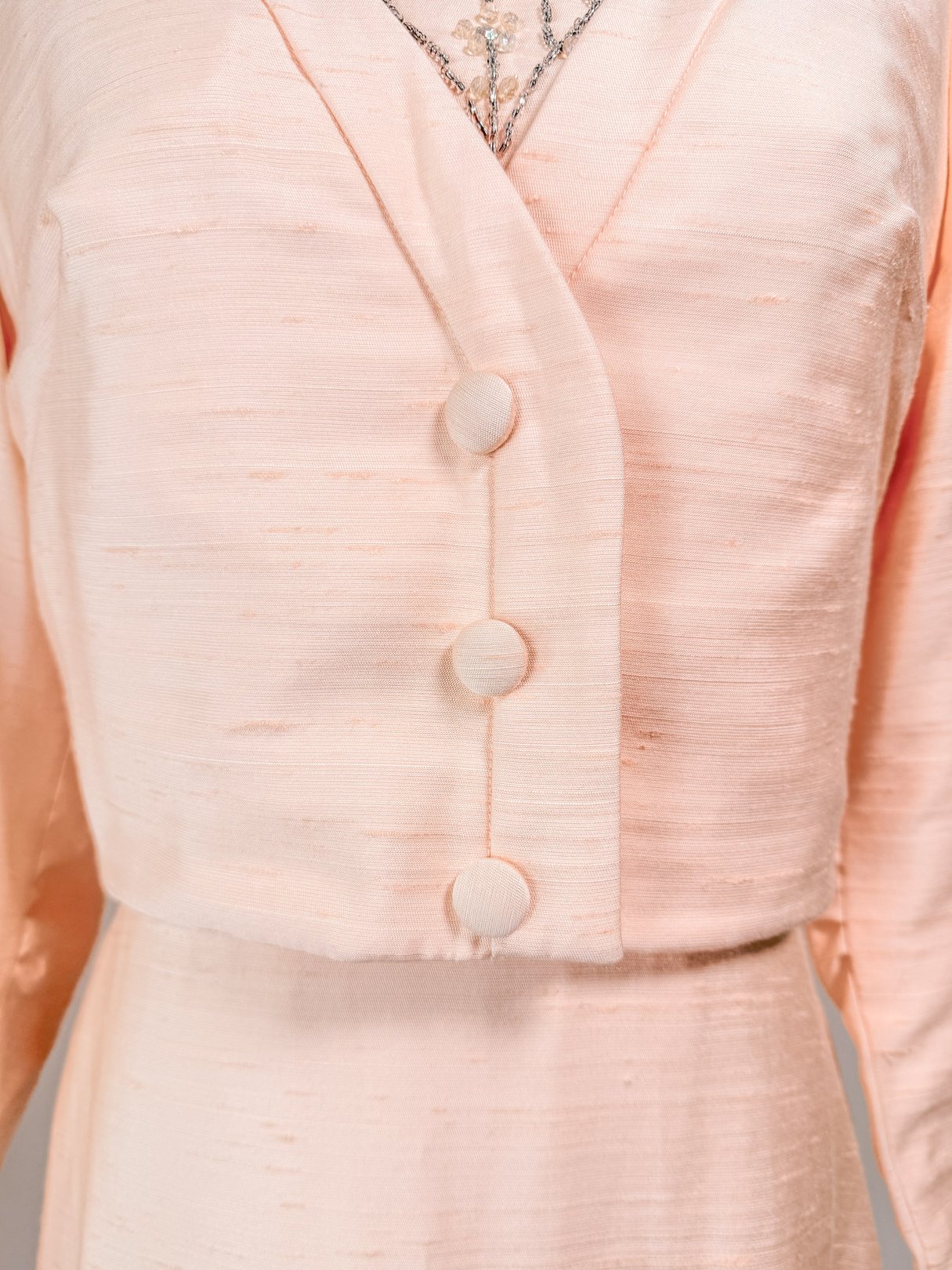 Peach Beaded Cocktail Dress Set