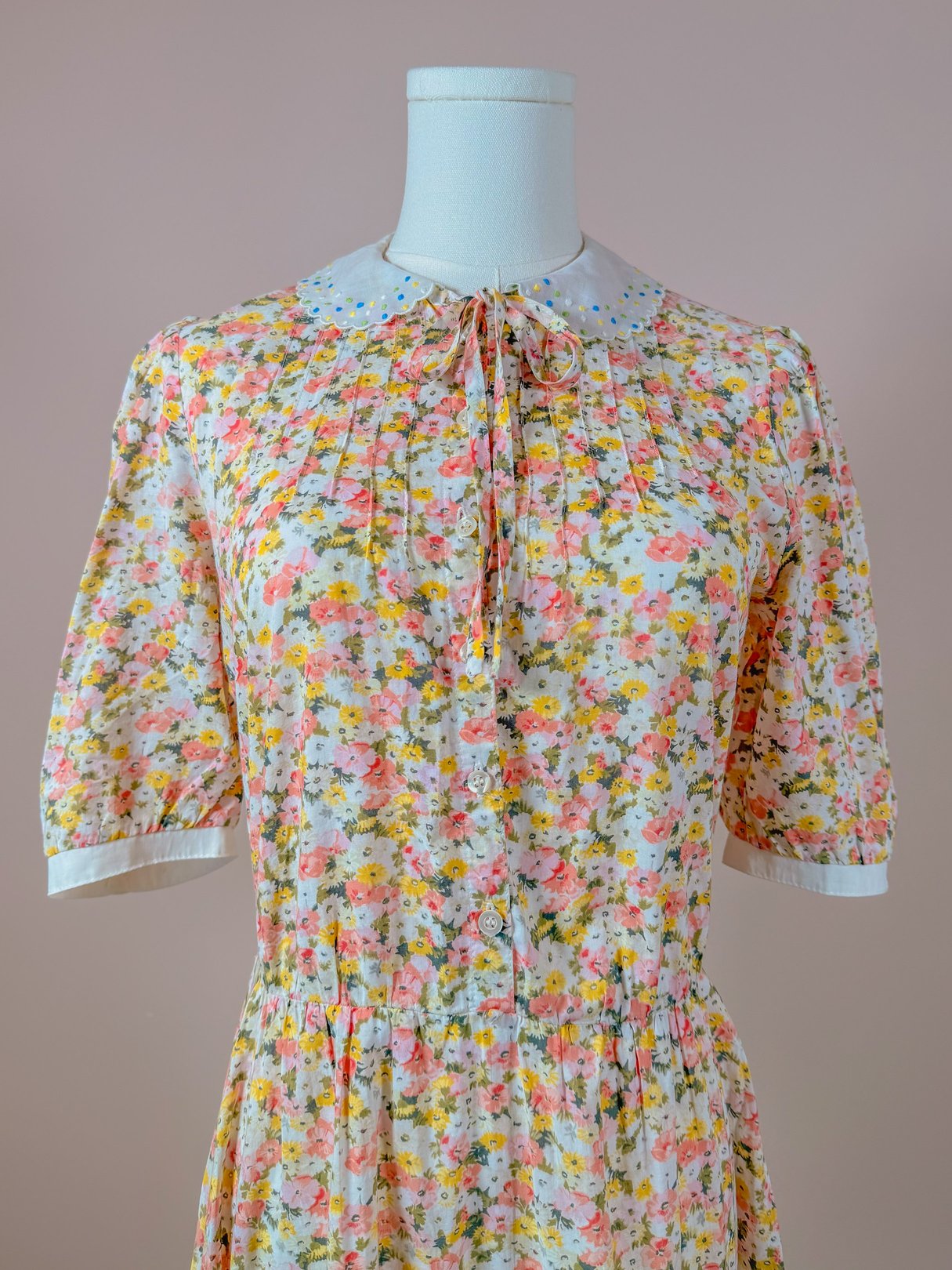 Floral Cotton Peter Pan Collar Dress