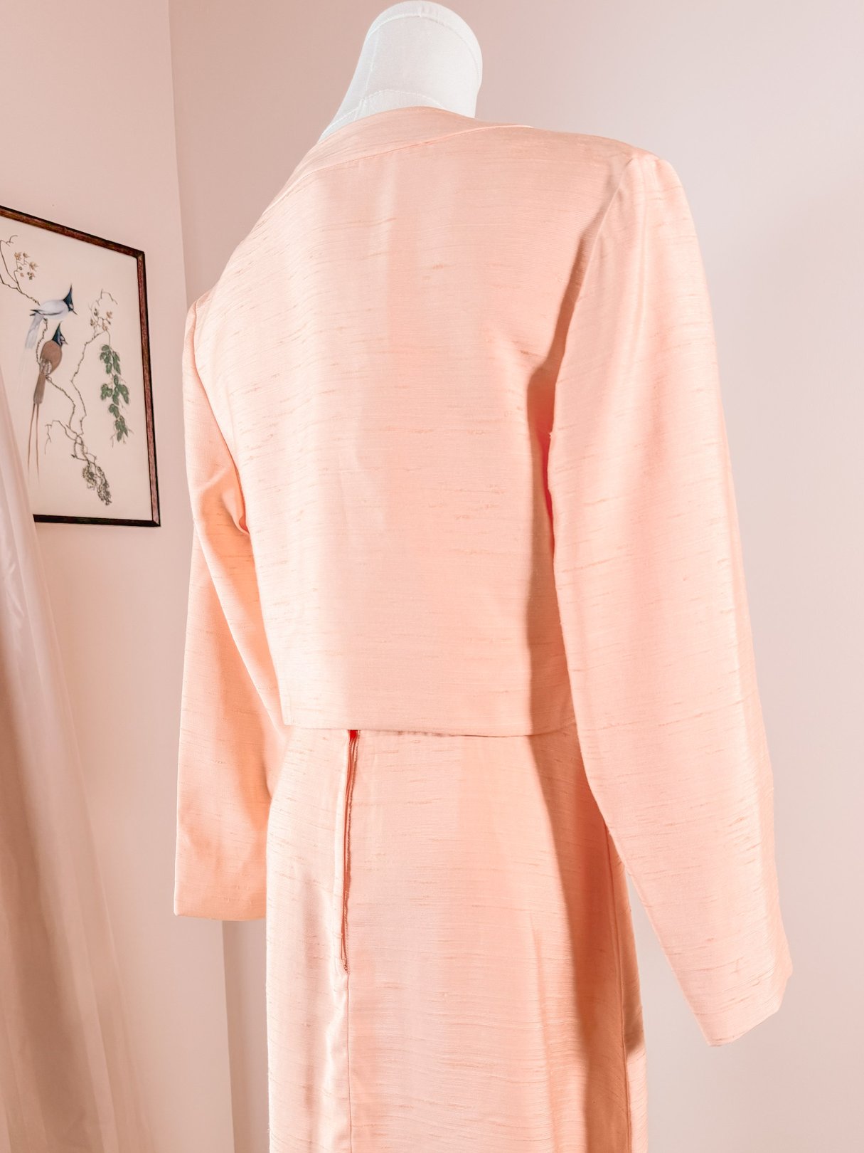 Peach Beaded Cocktail Dress Set