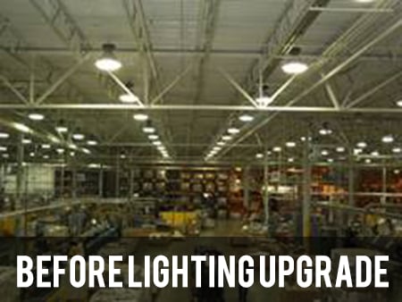 Warehouse Lighting Before lighting upgrade Beaverton Oregon